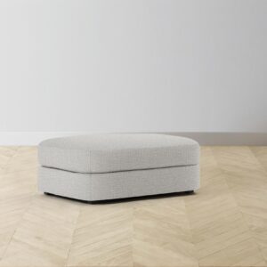 The Varick Ottoman - Performance Woven Chenille Steel