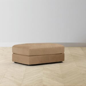 The Varick Ottoman - Tuscan Leather Camel