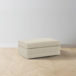 The Warren Ottoman - Heritage Belgian Linen Alder