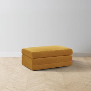The Warren Ottoman - Mohair Amber
