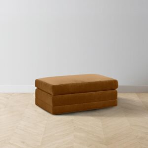 The Warren Ottoman - Mohair Brown Sugar