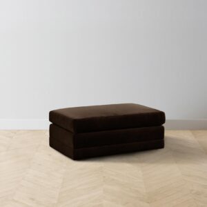 The Warren Ottoman - Mohair Chocolate