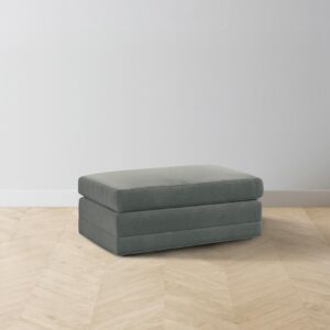 The Warren Ottoman - Mohair Fog