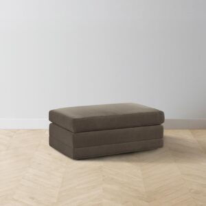 The Warren Ottoman - Mohair Mink