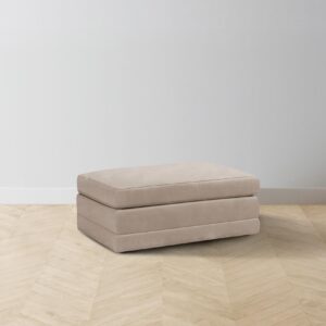 The Warren Ottoman - Nubuck Leather Fawn