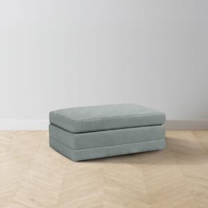 The Warren Ottoman - Nubuck Leather Tide