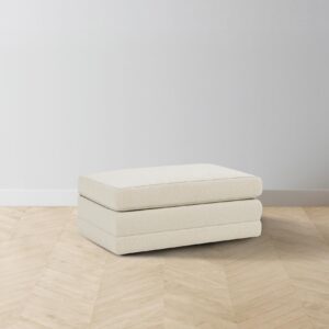 The Warren Ottoman - Performance Linen Weave Prairie