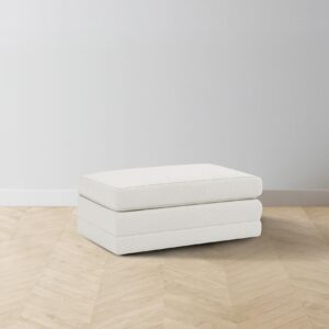 The Warren Ottoman - Performance Linen Weave Flour
