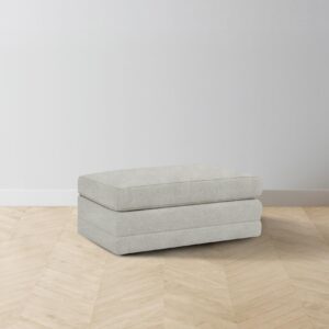 The Warren Ottoman - Performance Mélange Weave Flint