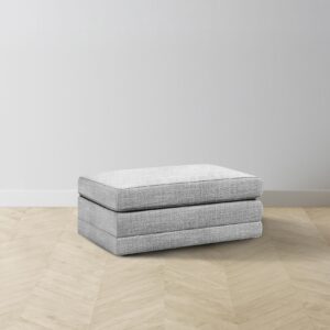 The Warren Ottoman - Performance Textured Tweed Alpine