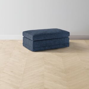 The Warren Ottoman - Performance Tweed Denim