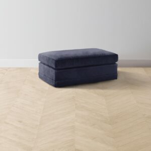 The Warren Ottoman - Performance Velvet Midnight