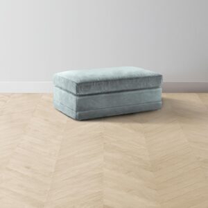 The Warren Ottoman - Performance Velvet Sky