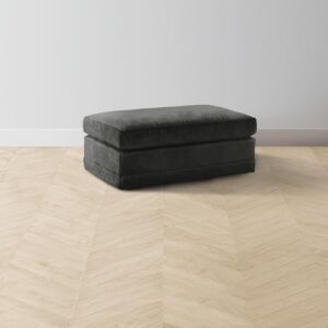 The Warren Ottoman - Performance Velvet Slate