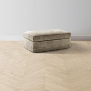 The Warren Ottoman - Performance Velvet Taupe