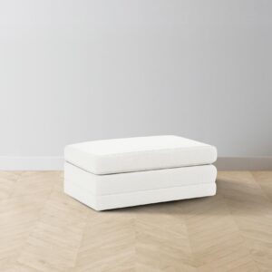 The Warren Ottoman - Performance Woven Chenille Lace