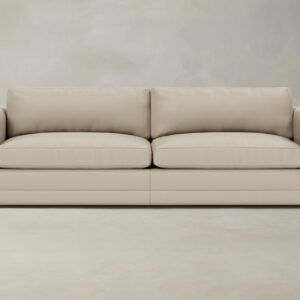 The Warren Sofa - Pebbled Leather Stone