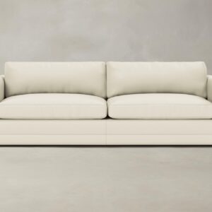 The Warren Sofa - Pebbled Leather Swan