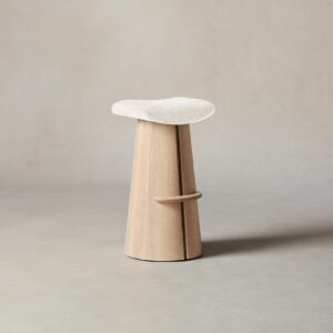 The Weston Bar & Counter Stool - Heritage Belgian Linen Egret