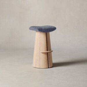 The Weston Bar & Counter Stool - Heritage Belgian Linen Lake