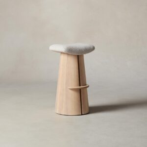 The Weston Bar & Counter Stool - Italian Bouclé Fossil
