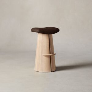 The Weston Bar & Counter Stool - Italian Brushed Wool Cocoa