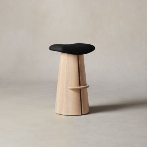 The Weston Bar & Counter Stool - Italian Brushed Wool Pepper