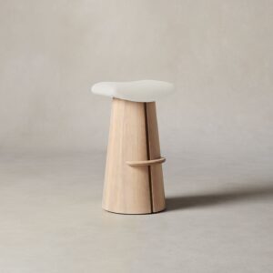 The Weston Bar & Counter Stool - Italian Brushed Wool Vanilla