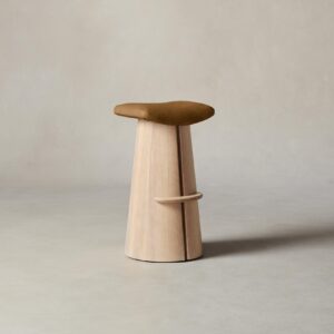 The Weston Bar & Counter Stool - Nubuck Leather Saddle