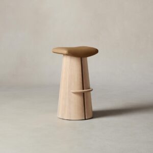 The Weston Bar & Counter Stool - Pebbled Leather Latte