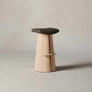 The Weston Bar & Counter Stool - Pebbled Leather Truffle