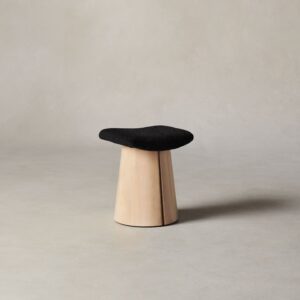 The Weston Stool - Italian Brushed Wool Pepper