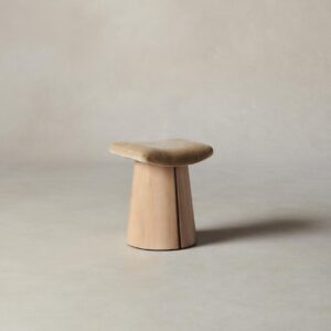 The Weston Stool - Mohair Almond