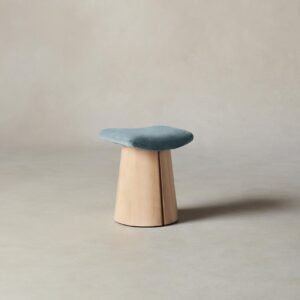 The Weston Stool - Mohair Slate Blue
