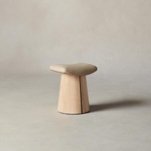 The Weston Stool - Pebbled Leather Stone