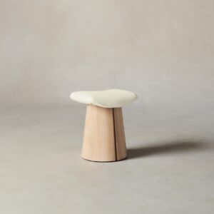 The Weston Stool - Pebbled Leather Swan