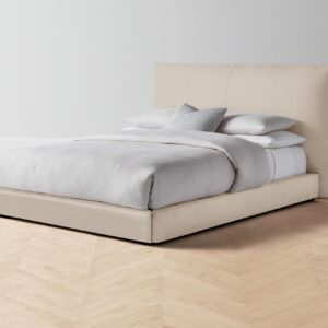 The Wythe Bed - Pebbled Leather Stone